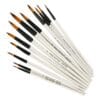 Round White Brush Set