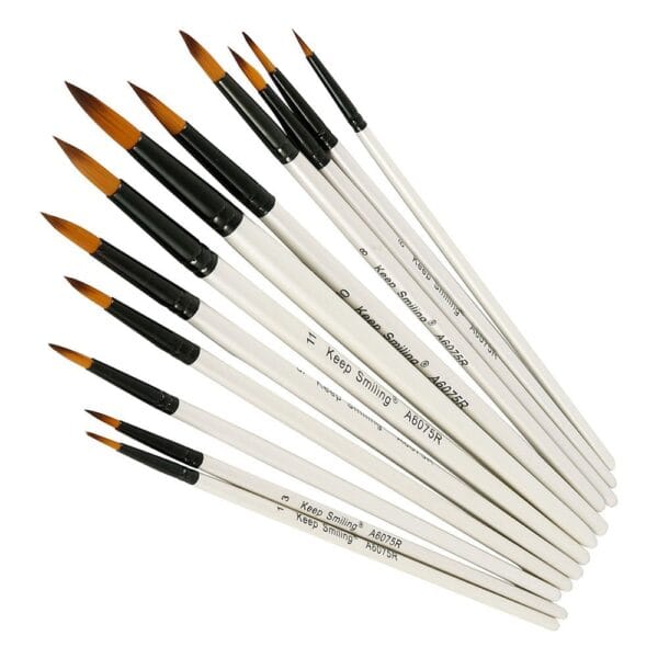 Round White Brush Set