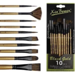 Black gold paint brushes